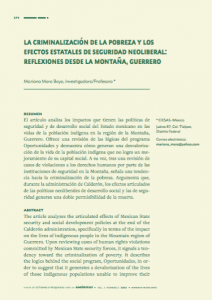 la criminalización de la pobreza y los efectos estatales de seguridad neoliberal